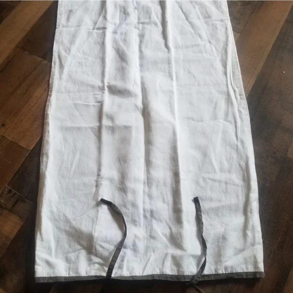 1 West Elm linen pillow sham white gray side ties King
