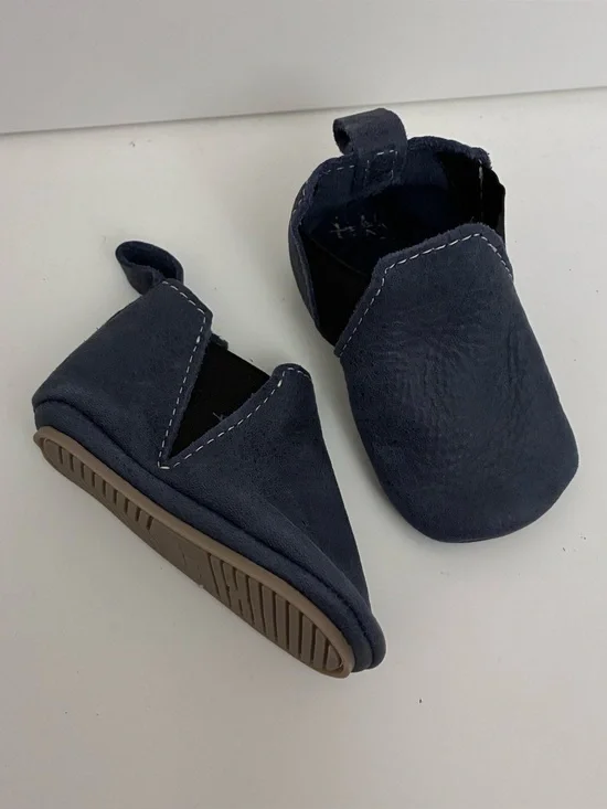 Freshly Picked Baby Size 4 Alta Chelsea Boot Moccasin Leather Hard Sole Navy