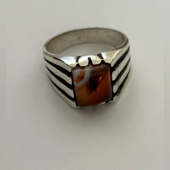 925 Sterling silver ring red stone