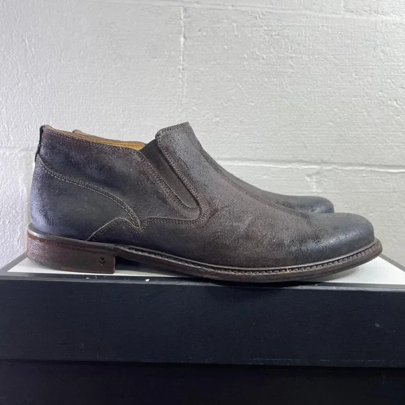 John Varvatos Brown Suede Low Chelsea Boots Pull On Men's‎ Size 11 Made In Italy