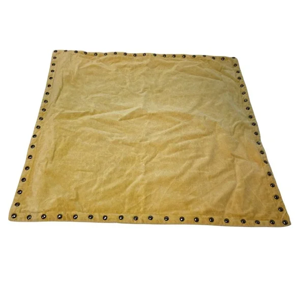 West Elm Mustard Yellow‎ Cotton Velvet Studded 20x20 Square Pillow Cover