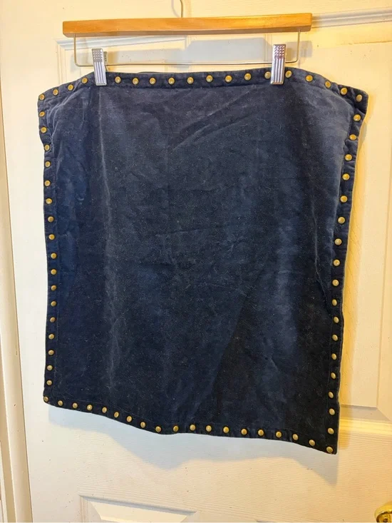 West Elm Studded Velvet Navy Pillow Sham 20x20