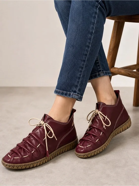 Spring Step Nespea Booties Burgundy Leather Lagenlook Comfort EU 39/8