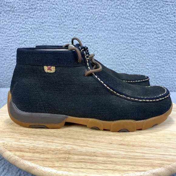 Twisted X Chukka Shoes Mens 8 M Blue Driving‎ Moc Rubberized Leather Boots