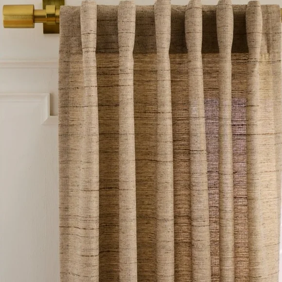 ❤️BUY 2 GET 1 FREE West Elm Astor Faux Silk Texture Curtain,Gray, Retail $109.00