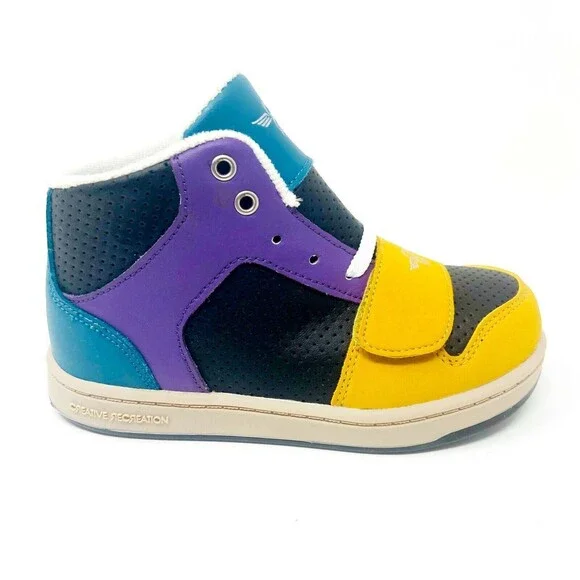 Creative Recreation Cesario Black Purple Teal Wheat Toddler Size 10 Sneakers