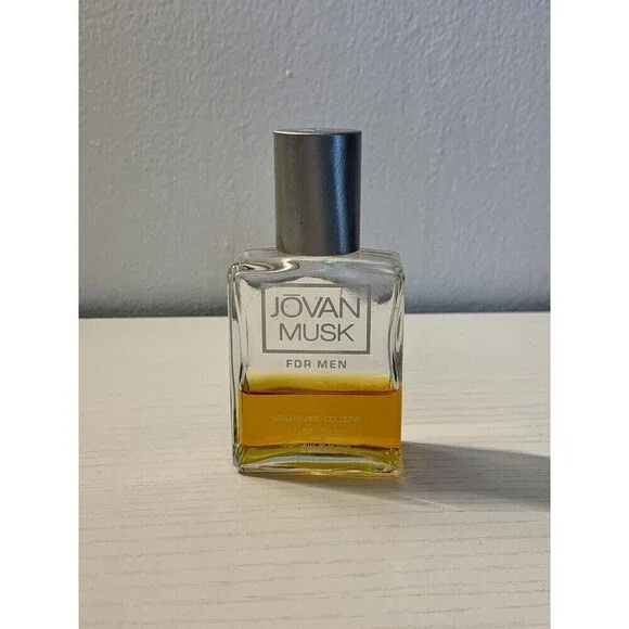 VTG JOVAN MUSK FOR MEN After Shave / Cologne 2 oz. COTY 40% Glass Discontinued