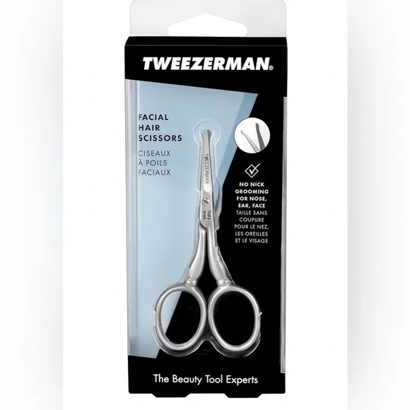 Tweezerman GEAR Silver Facial Hair Scissors