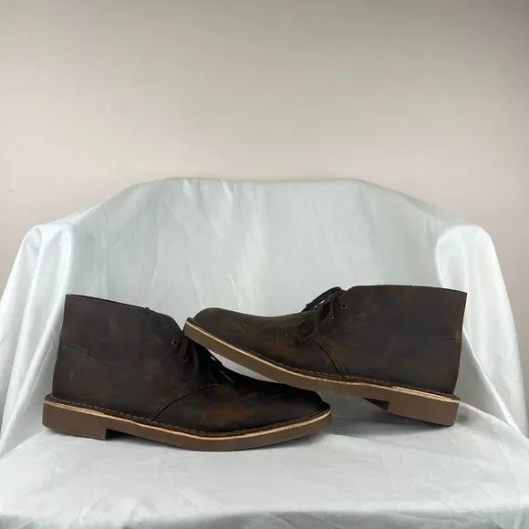 Clarks Bushacre 2 Dark Brown Leather Chukka Boots Lace Up Size 9.5