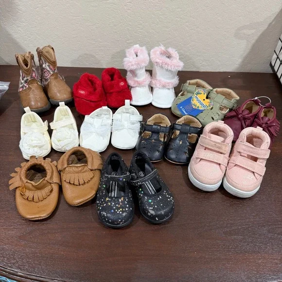 Kids Baby Toddler Shoes Lot 10 Pairs Boots Moccasins‎ Mary Janes Sneakers