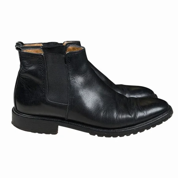 Bally Made in Italy Men's Leather Zip Chelsea Ankle Boots Men's 7.5‎ M Black