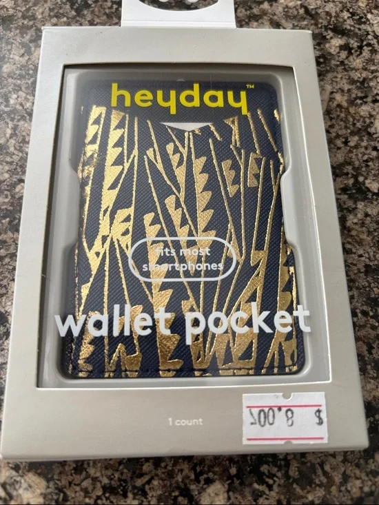 heyday Black and Gold Abstract Sticker Wallet Pocket