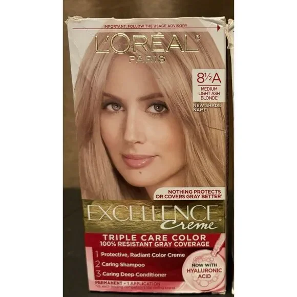 L’Oréal Paris Excellence Creme Hair Color 8½A Medium Light Ash Blonde
