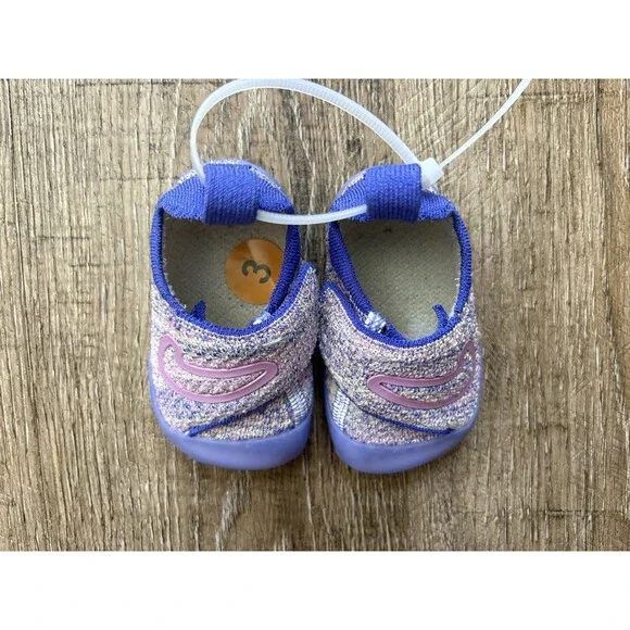Nike Swoosh 1 TD Infant Flyknit Shoes Sapphire Lt Magenta Sz 3C FB3244-501