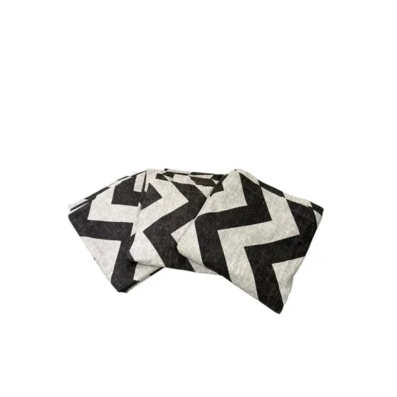 West Elm Charcoal Gray Grey Chevron 100% Cotton Curtain Panels Lot Of 3 84x48