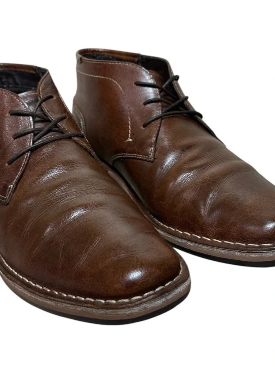 Steve Madden Ivan Chukka Boots Brown Leather Size 12 Casual Dress Shoes