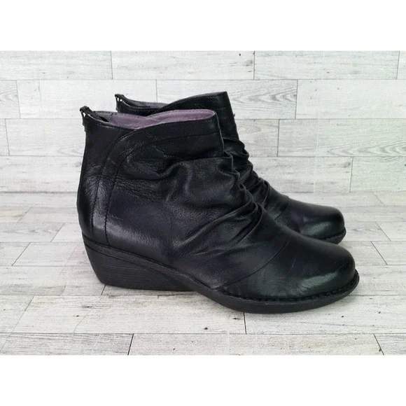 Womens Dansko Arisa Nappa Black Wedge Ankle Boots EU 39 Size 8.5-9 Shoes Booties