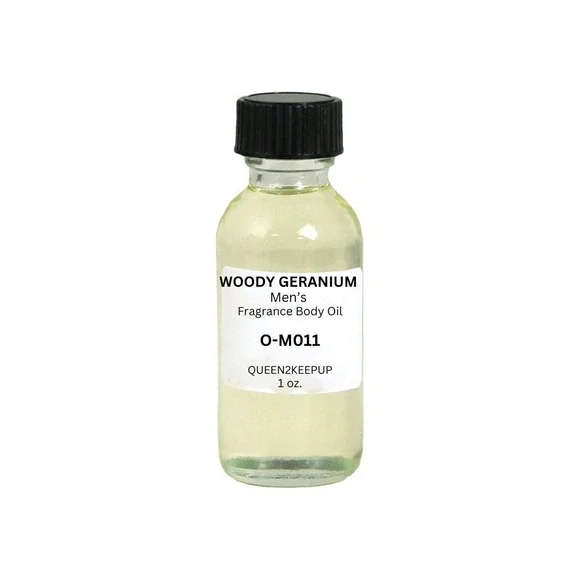Woody Geranium (Men) Body Oil 1 oz Fragrance All Natural Scent