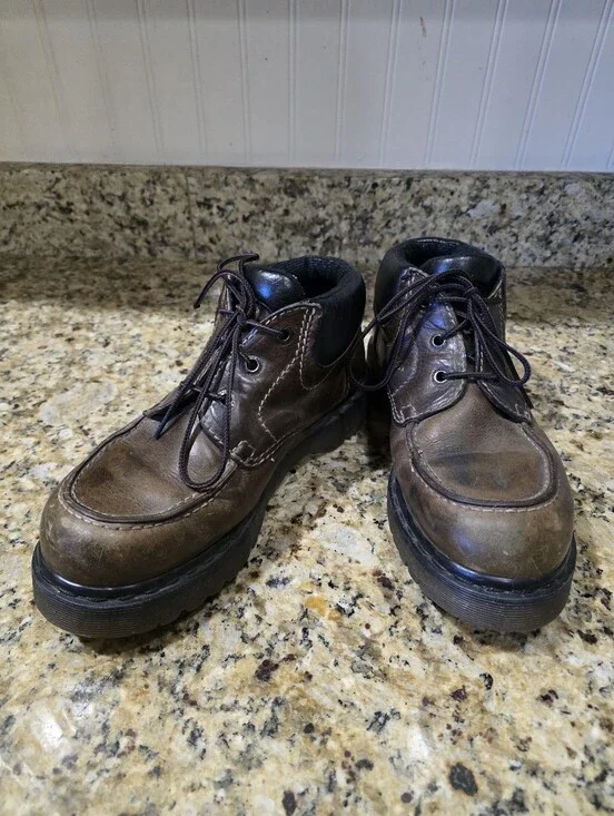 Dr Doc Marten 8458 Chunky Shoes Men’s 7 Brown Leather Vintage Y2K