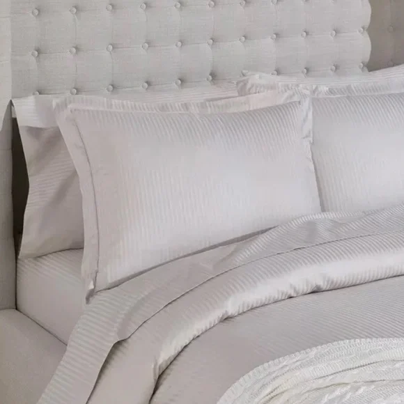 BOLL & BRANCH Signature Stripe Duvet Cover & Shams NEW Pewter Gray King Cal King