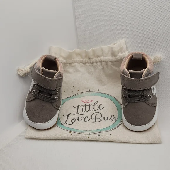 Little Love Bug® William Hightop Gray and Pink Size 2