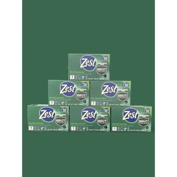 Zest Brut Deodorizer Classic Scent Moisture Bar Soap 7.05 oz Each Lot Of 6 New