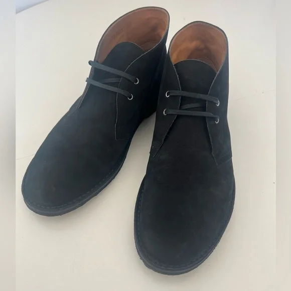 Yves Saint Laurent Oran Lu Nubuck Black‎ Leather Lace-Up Shoes Size 44