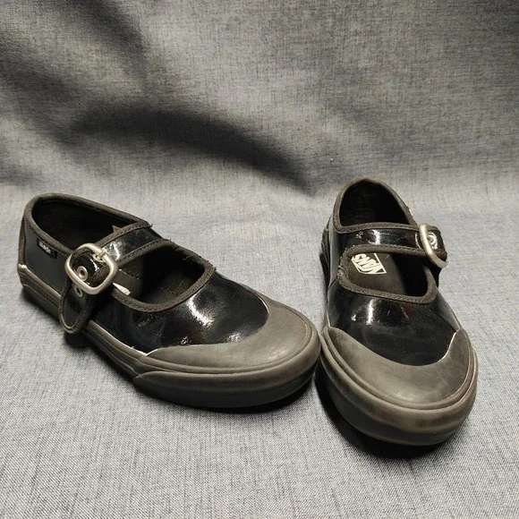 Vans Kids Shine Black Mary Jane Shoes Kids Size 1.5