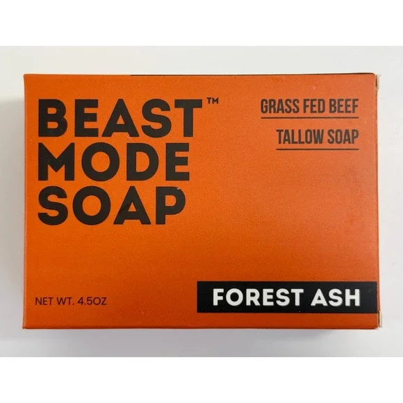Beast‎ Mode Soap Tallow Soap Mens 4.5oz Orange Forest Ash Activated Charcoal