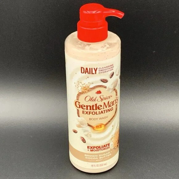 Old Spice Gentleman's Exfoliating Body‎ Wash Brown Sugar Cocoa Butter 18 oz