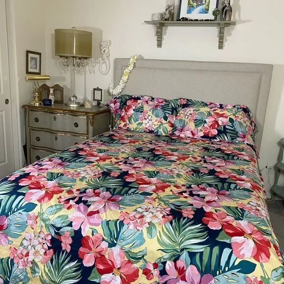 Floral Tropical Duvet King set tropical floral