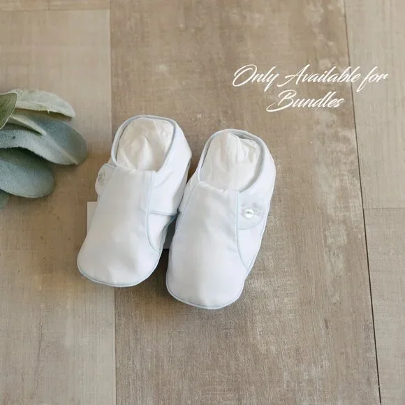AVAILABLE to Bundle With OUTFIT White Crib Shoe T Strap Feltman Brother NB/3 mo