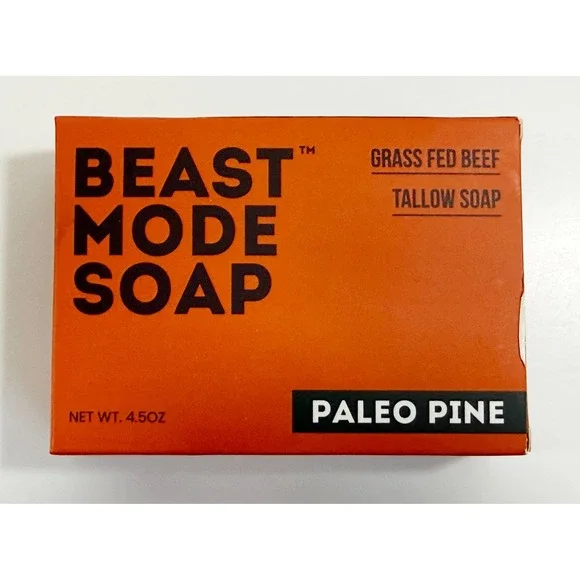 Beast Mode Soap Tallow‎ Soap Mens 4.5oz Orange Paleo Pine Grass Fed Beef Tallow