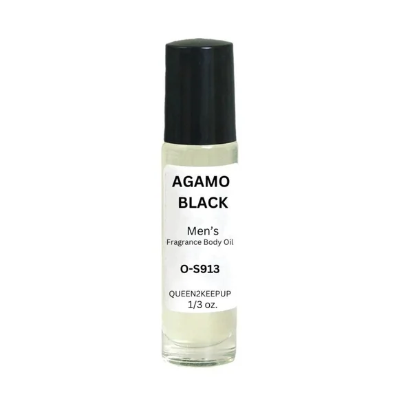 Agamo Black (Men) Body Oil 10 ml Fragrance Pure Uncut 1/3 oz Roll-On Scent