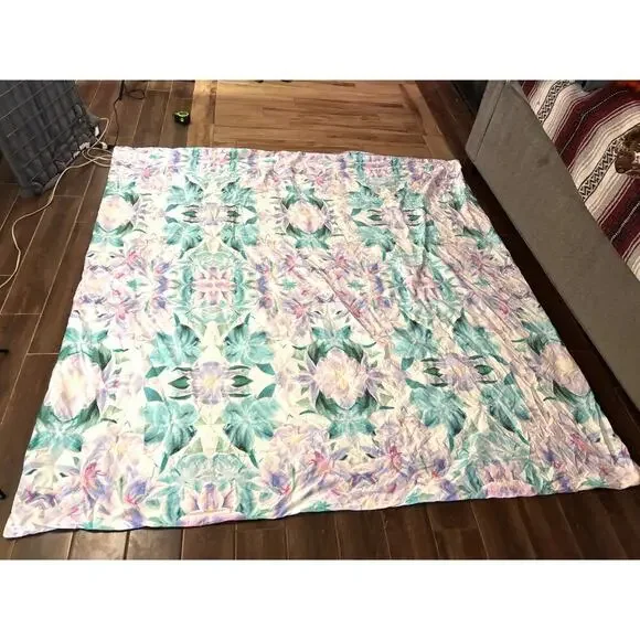 Pottery Barn Soft Floral Duvet Cover Queen Organic‎ Cotton 90