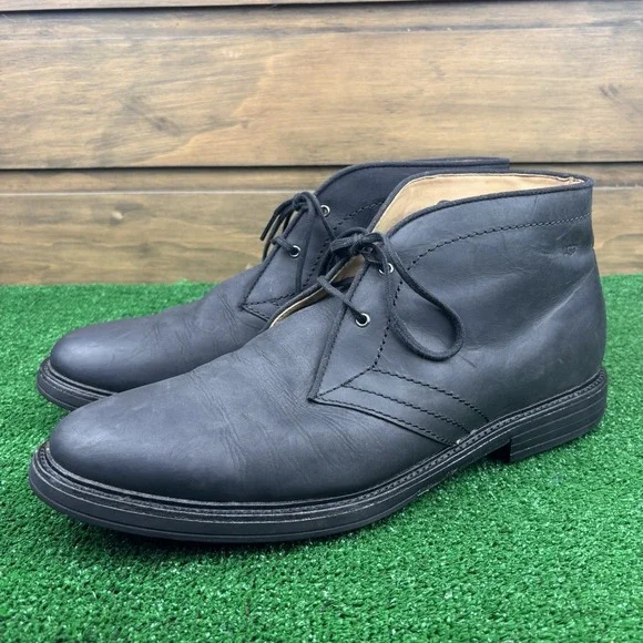 UGG Dagmann Men's US 14 Black Leather Lace-Up Chukka Casual‎ Comfort Dress Boots
