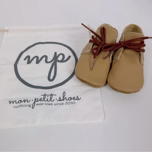 SAND Mon Petit Shoes Oxfords Tan Yellow Mustard Dijon Leather Handmade Baby Sz 3