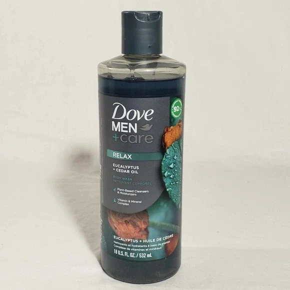 Dove Men+Care Relaxing Hydrating Men's Body Wash Eucalyptus Cedar All Skin 18oz