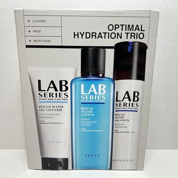 Lab Series For Men Optimal Hydration TRIO 3pc Skincare Rescue Set New in Box