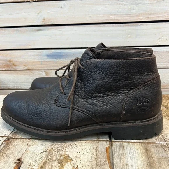 Timberland Black Leather Chukka Boots A2ETJ Casual Work Waterproof Mens 9.5