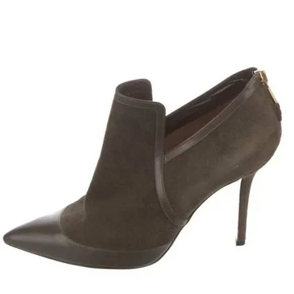 Salvatore Ferragamo Suede Heeled Booties Women's Size: 7.5 B