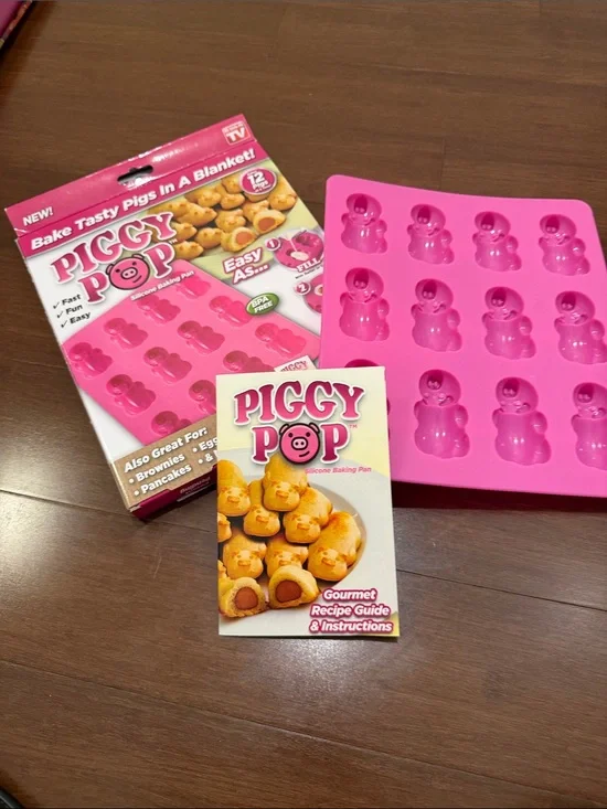 As Seen On TV Piggy Pop Silicone Baking Mold - Bright Pink