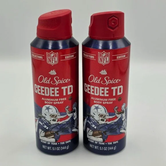 Old Spice NFL Ceedee TD Collectors Ed Aluminum Free Body Spray 5.1 oz (2 Pk)