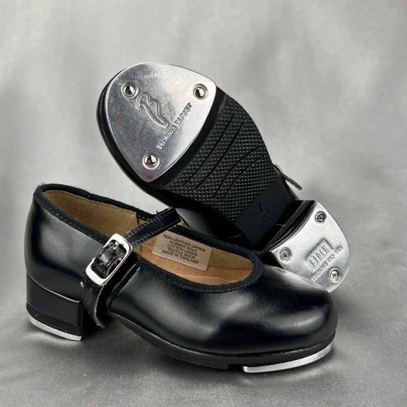 Bloch Techno Tap Black Mary Jane‎ Dance Shoes Kids Size 7M Buckle Strap Low Heel