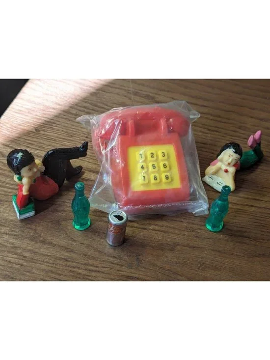 Vintage Teens On Telephones Cake toppers 1960s  Wilton Rare Vintage MCM