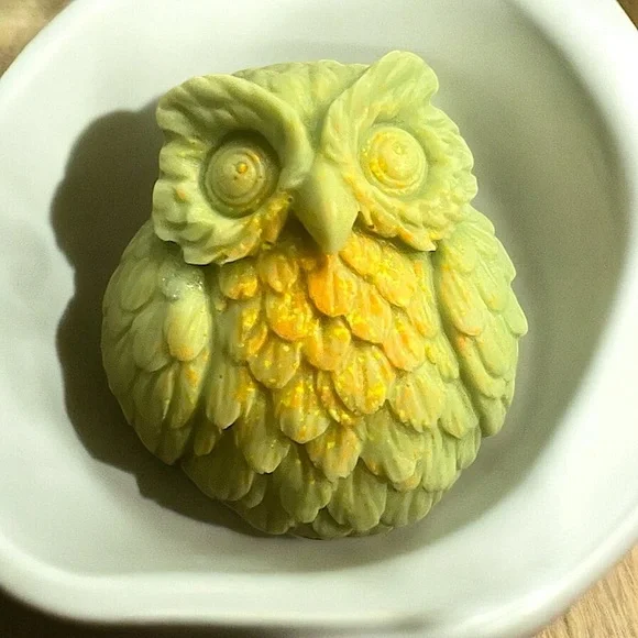 Vanilla Rum SOAP owl handmade 3x2in 4oz shea butter & coconut oil based
