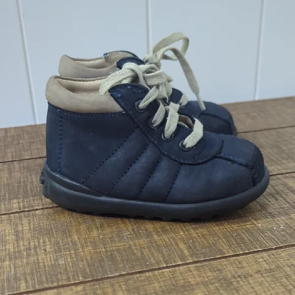Daumling Leather Kids Navy Blue Ankle Boots