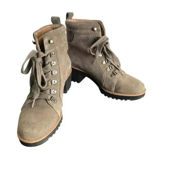 Caslon Womens Jadey Hiking Boots Water Resistant Lug Sole Size 6 Suede‎ Boho