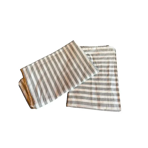 west elm Cotton Classic Gray Stripe 2 Piece Pillowcase Set Standard