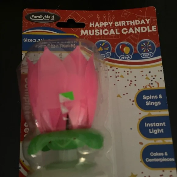 Pink Musical Birthday Candle